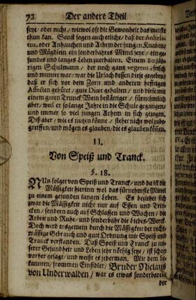 II. Von speiß und Tranck.