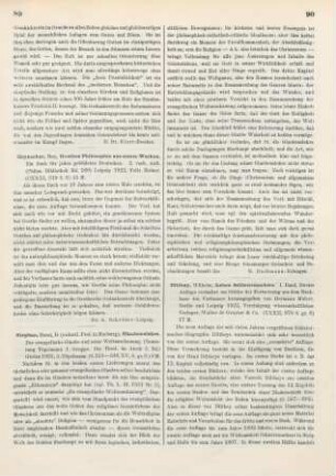 89 [Rezension] Goethe, Johann Wolfgang von, Goethes Philosophie aus seinen Werken