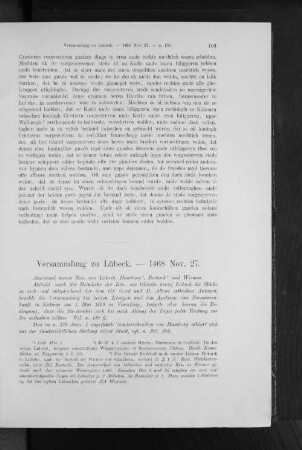 Versammlung zu Lübeck. - 1468 Nov. 27.
