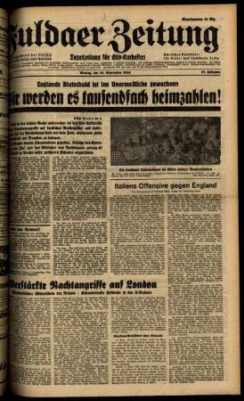 Ausgabe vom Montag, den 23. September 1940.