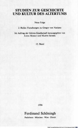 Repertorium Nazianzenum : orationes ; textus Graecus, 5. Codices Civitatis Vaticanae
