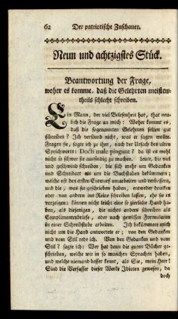 Neun und achtzigstes Stück