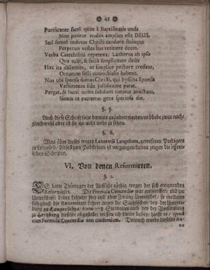 VI. Von denen Reformirten.
