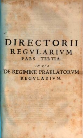 Directorium Regularium tripartitum, 3