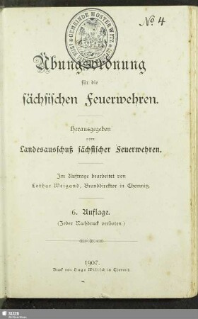 Übungsordnung für die sächsischen Feuerwehren