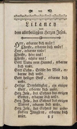 Litaney von dem allerheiligsten Herzen Jesus.