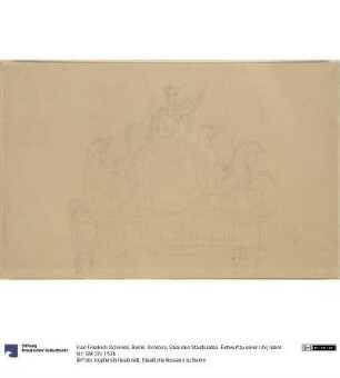 Berlin. Schloss, Saal des Staatsrates. Entwurf zu einer Uhr