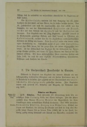 2. Die Vorherrschaft Frankreichs in Europa