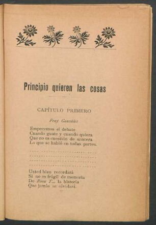 Capítulo primero