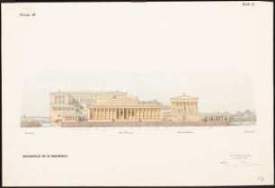 Bebauungsplan für die Museumsinsel, Berlin 3. Entwurf: Ansicht vom Kupfergraben aus