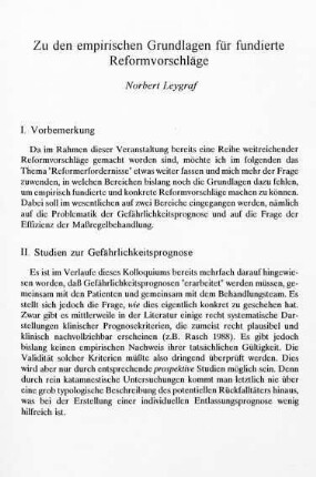 199-204, Zu den empirischen Grundlagen für fundierte Reformvorschläge