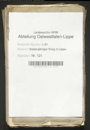 Erfassung und Regulierung der durch die ausländischen Armeen in den Jahren 1757-1761 verursachten Kosten und Schäden