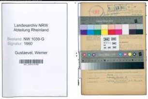 Entnazifizierung Werner Gustaevel , geb. 02.05.1915 (Angestellter)