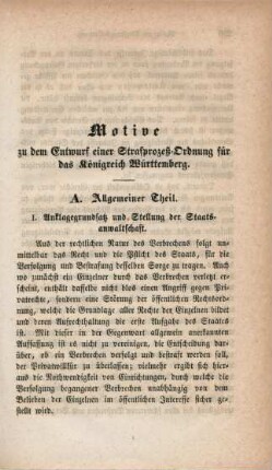 Motive zu dem Entwurf einer Strafprozeß-Ordnung für das Königreich Württemberg.