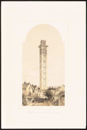 Chimney shaft or ventilating tower: Perspektivische Ansicht (aus: Designs for Tall Chimney Shafts, 1858)