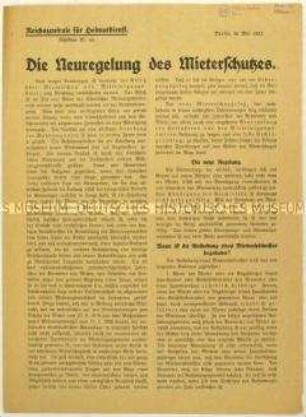 Flugschrift der Reichszentrale für Heimatdienst zum neuen Mieterschutzgesetz