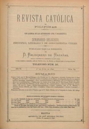 Ano II. 1.° de Junio de 1890, Núm. 69