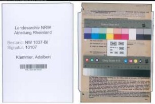 Entnazifizierung Adalbert Klammer , geb. 07.06.1896 (Kaufm.Angestellter)
