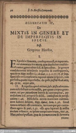 Dissertatio IV. De Mixtis In Genere Et De Imperfectis In Specie