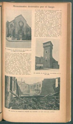Monumentos destruídos por el fuego
