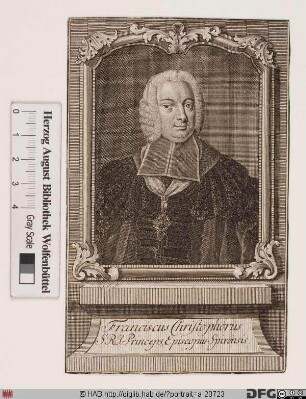 Bildnis Franz Christoph (Reichsfrhr. von Hutten), 1743-70 Fürstbischof von Speyer