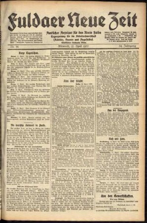 Ausgabe vom Mittwoch, den 12. April 1922.