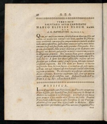 48-50, Pereximio Salutaris Artis Candidato Marco Elieser Bloch.