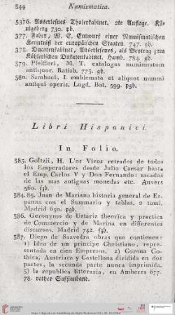 Libri Hispanici (Nr. 5383 - 5424)
