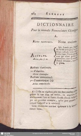 Dictionnaire Pour la nouvelle Nomenclature Chimique