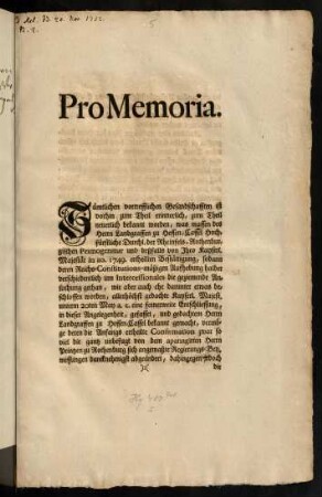 Pro Memoria.