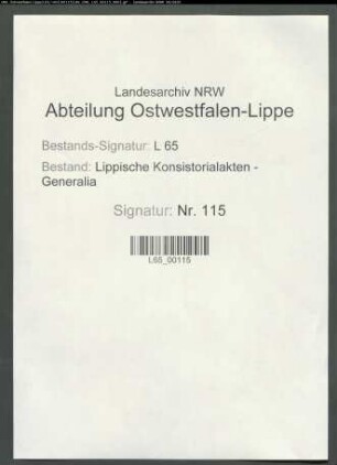 Rechnungen und Rechnungsprotokolle der Geistlichen Witwen-Kasse: Band 1