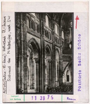 Autun: Kathedrale Saint-Lazare, Südwand des Mittelschiffs nach Südwesten