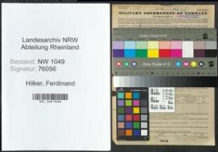 Entnazifizierung Ferdinand Hilker , geb. 23.09.1900 (Arbeiter)