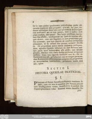 Sectio I. Historia Querelae Inofficiosi.