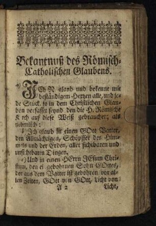 Bekantnuß des Roemisch-Catholischen Glaubens
