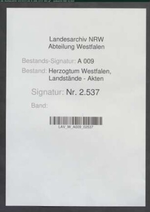 Kopfschatzliste des Gerichts Lenhausen