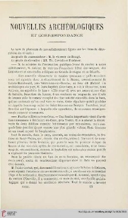 Nouvelles archéologiques et correspondance