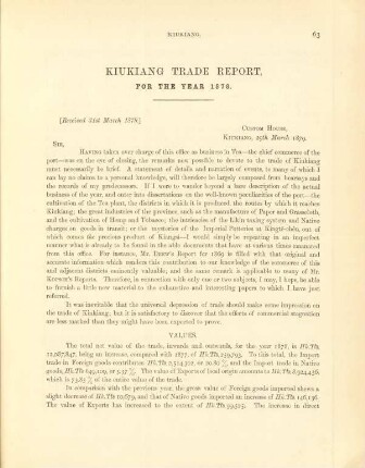 Kiukiang trade report