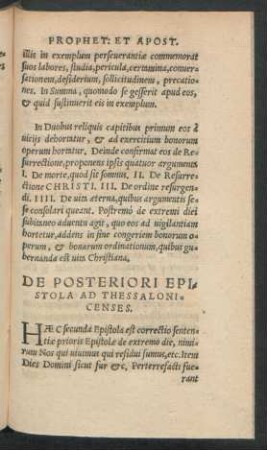 De Posteriori Epistola Ad Thessalonicenses.