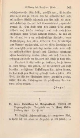 507-512 [Rezension] Klasen, Franz, Die innere Entwicklung des Pelagianismus