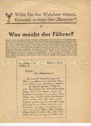 Propagandaflugblatt für die Soldaten an der Westfront "Skorpion" (Nr. 7)