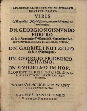 Schediasma De Qvatvor Paradisi Flvminibvs Cui praefixa est Oratio Inavgvralis De Fonte Eloqventiae Qvatvor in rivos distincto, Et superiorum facultatum quatuor Studiosis salutares haustus propinante