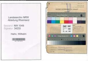 Entnazifizierung Wilhelm Hahn , geb. 02.12.1902 (Justizsekretaer)