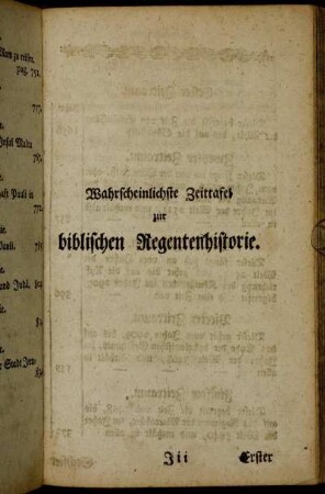 Wahrscheinlichste Zeittafel zur biblischen Regentenhistorie.