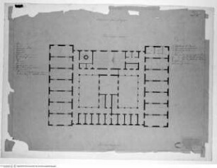 Entwurf für ein Kurhaus, Grundriss des ersten und zweiten Obergeschosses