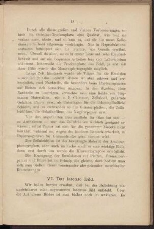 VI. Das latente Bild.