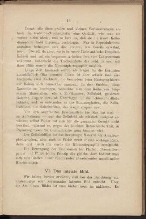 VI. Das latente Bild.