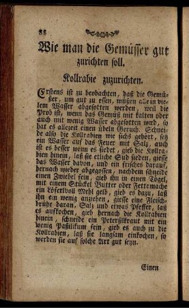 Wie man die Gemüsser gut zurichten soll