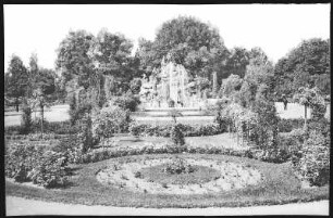 Budapest. Partie aus dem Stadtwäldchen mit Brunnen (1896) : Budapest. Partie im Stadtwäldchen mit Stadtwaldbrunnen "Sió-Märchenbrunnen" (1896; György Lajos Mátray)