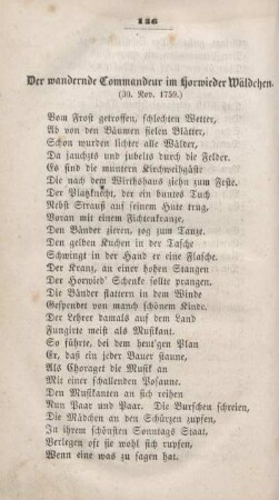 Der wandernde Commandeur im Horwieder Wäldchen. (30. Nov. 1759)